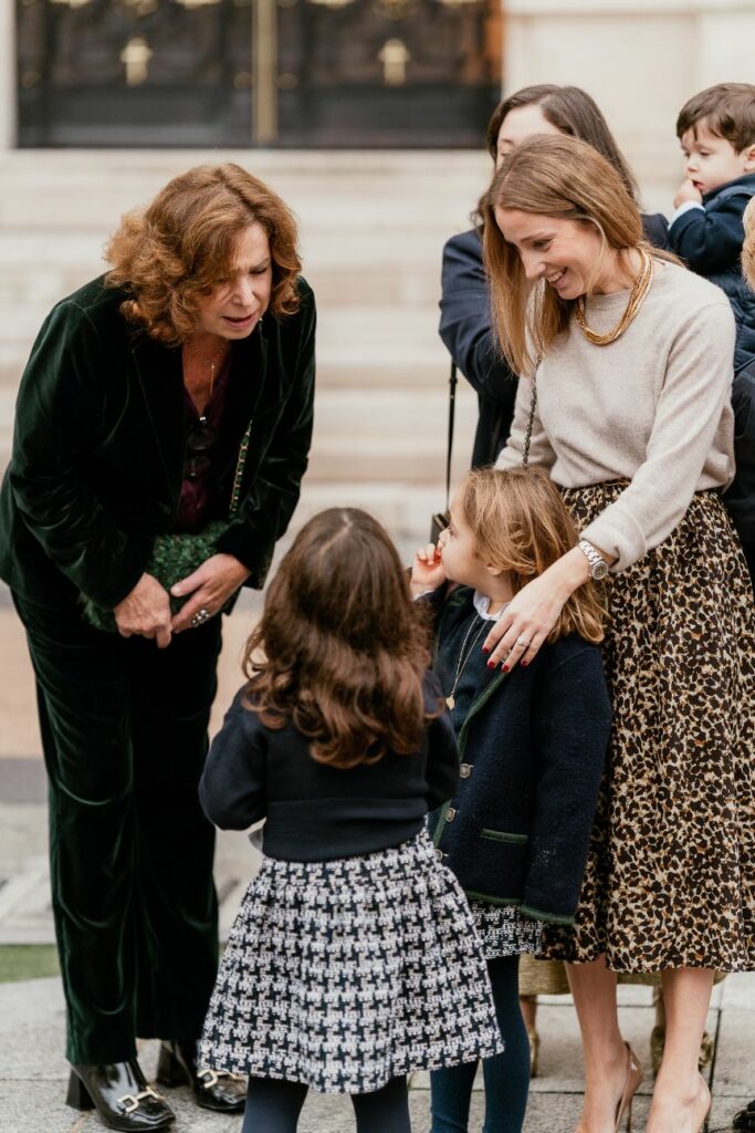 Multi-generational family moment at an intimate wedding near Paris