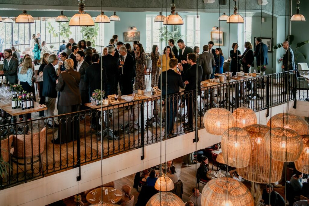 Wedding cocktail reception in an elegant venue near Paris